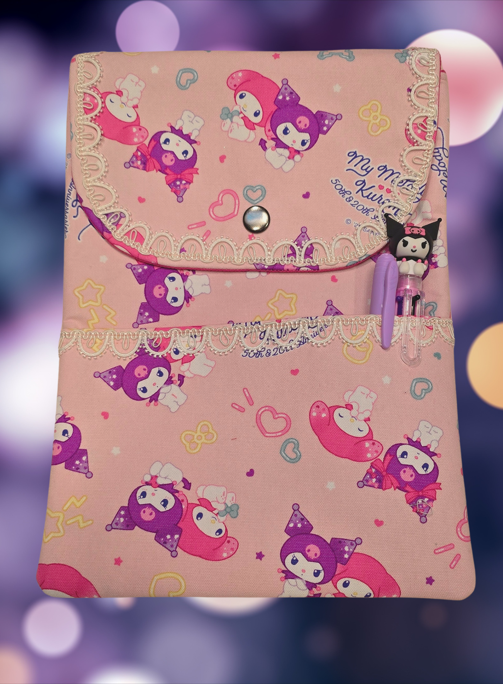 Hard Cover Book Sleeve, My Melody & Kuromi-Pink