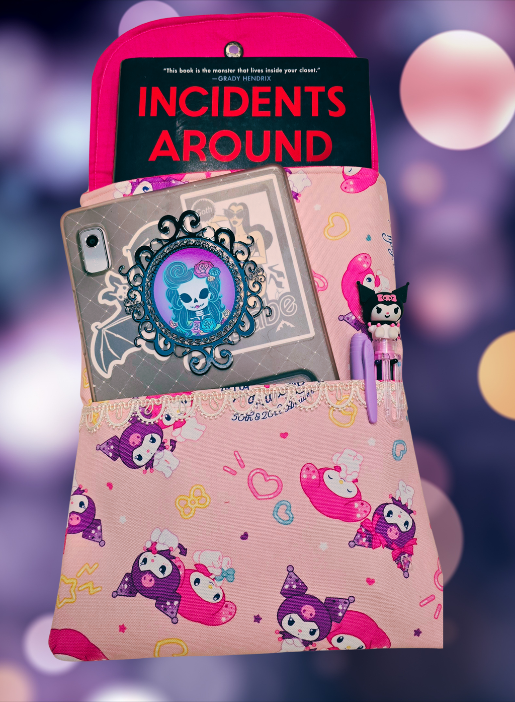 Hard Cover Book Sleeve, My Melody & Kuromi-Pink
